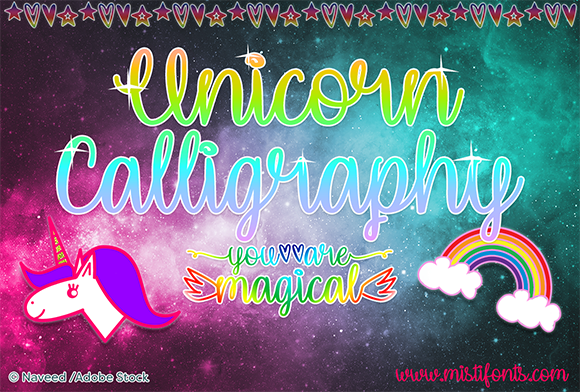 Unicorn Calligraphy: A Magical Script Handwritten Font for Creative Projects